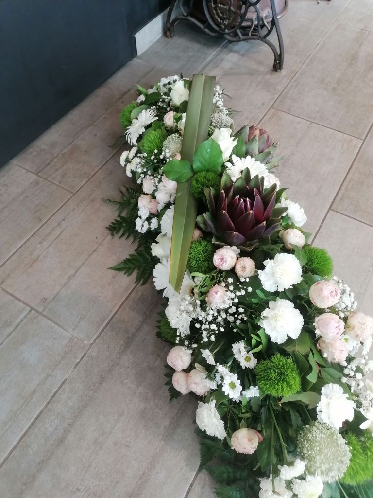 GERBE DEUIL RAQUETTE L ENTRE POT