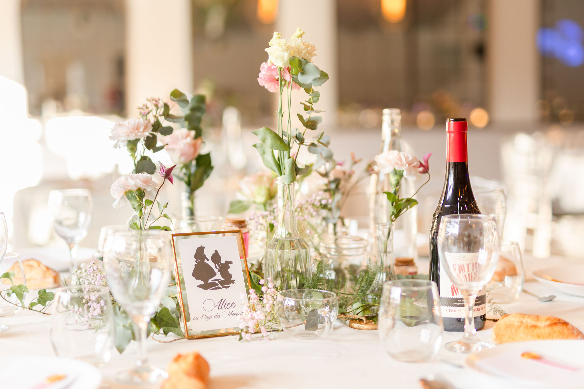 Mariage Princesse Mariage Disney Domaine de Brandois, L'Entre'Pôt Fleuriste Centre de table