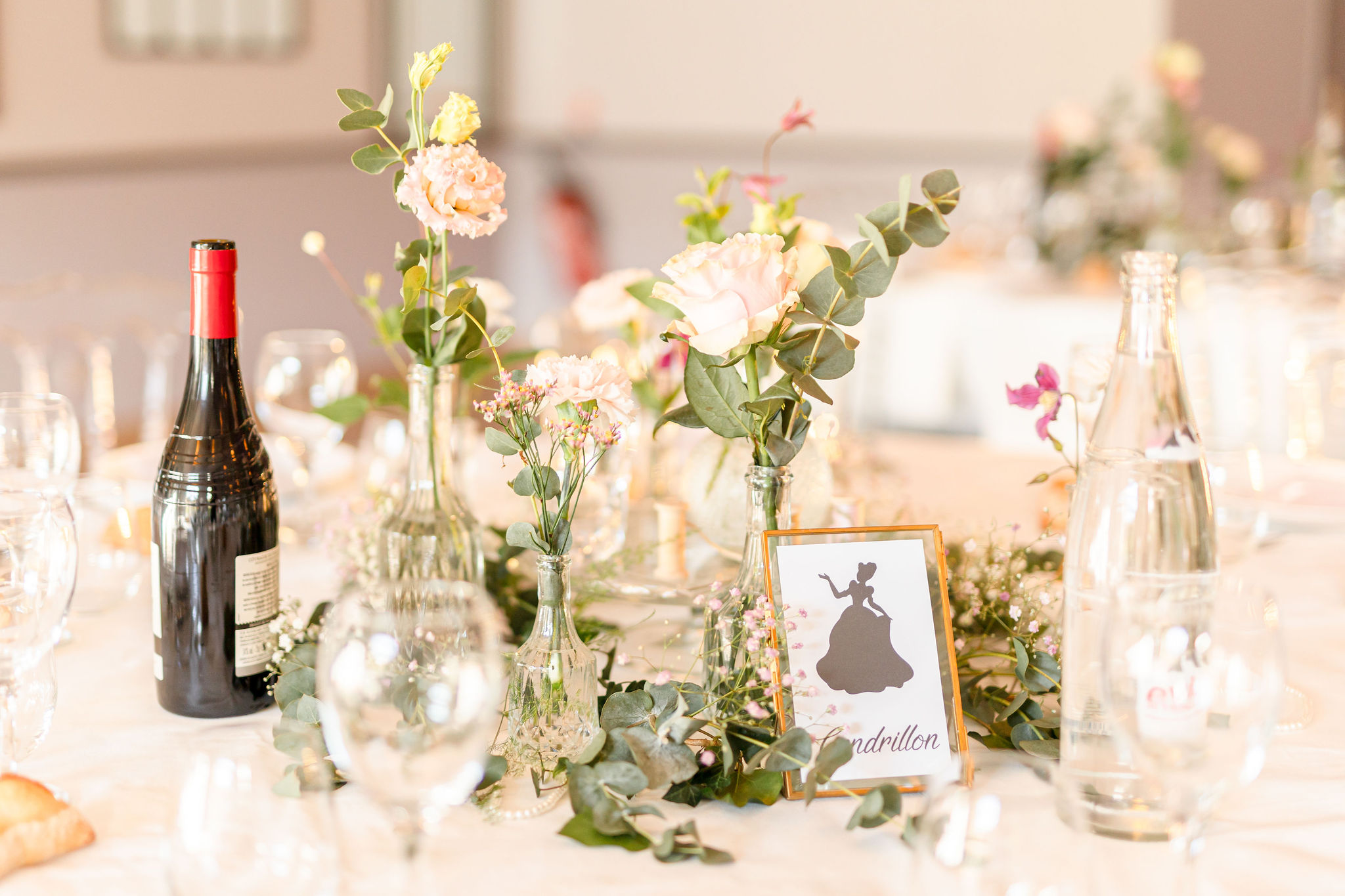 Mariage Princesse Mariage Disney Domaine de Brandois, L'Entre'Pôt Fleuriste Centre de table
